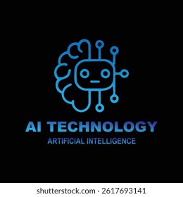 AI Technology Artificial Intelligence Logo and Illustration