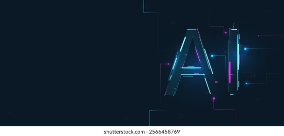 AI technology background, futuristic digital wallpaper for business or presentations EPS 10