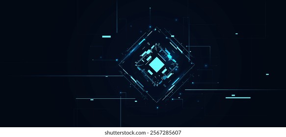 AI technology background, futuristic digital wallpaper for business or presentations EPS 10
