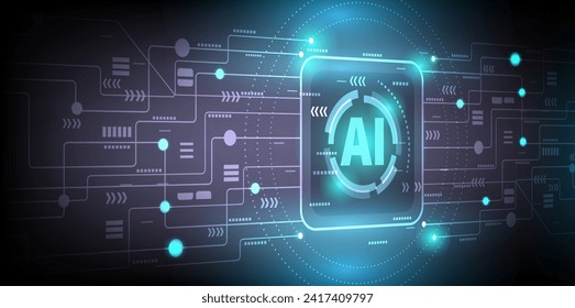 ai technology background vector illustration