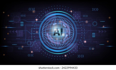ai technology background vector illustration