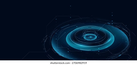 AI Technology Blue Circuit CPU background with Processing Data