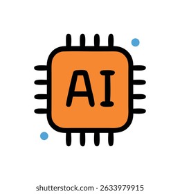 Ai-Technologie-Chip mit Ai-Buchstaben, geeignet für technische Themen. Ideal für Webdesign, Präsentationen, Blogeinträge und technische Inhalte.