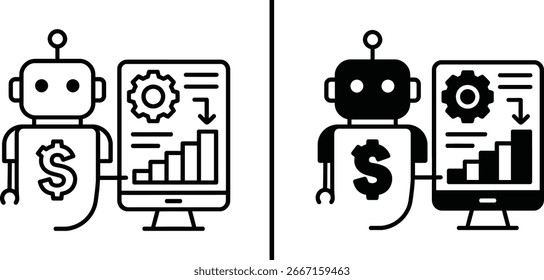 AI and Technology - A Collection of Vector Icons for Artificial Intelligence, Robotics, and Digital Solutions

