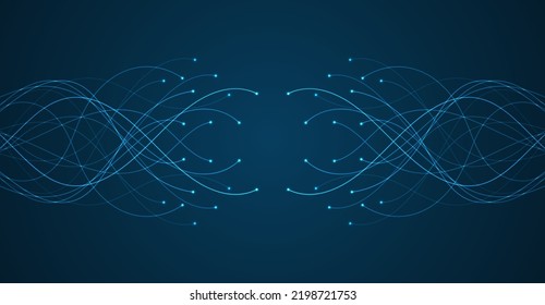 Tecnología Ai. Concepto de inteligencia artificial. Líneas azules y puntiagudas. Digital, de comunicación, de ciencia, de redes