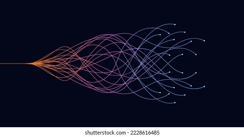 Tecnología Ai. Concepto de inteligencia artificial. Verde y líneas puntas. Digital, de comunicación, de ciencia, de redes