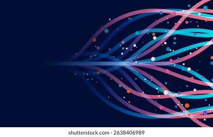 Ai technology. Concept of artificial intelligence. Dots lines. Digital, communication, science, networks