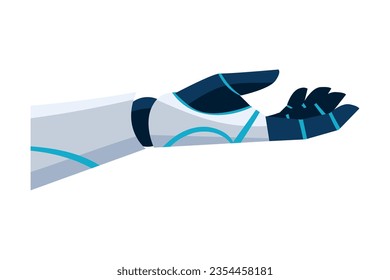 Icono de mano de ciborg de tecnología de IA aislado