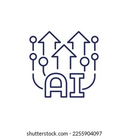 AI technology evolution line icon