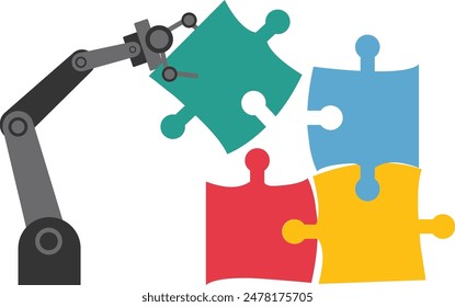 AI Technology Helps. Partnership with a robot concept.

