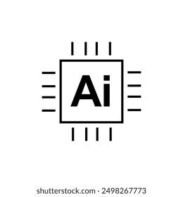 ai technology symbol logo vektor eps