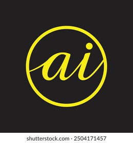 Ai technology icon logo vector