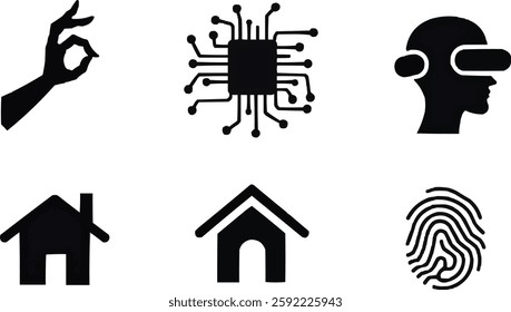 AI and Technology Icon Set  Futuristic Digital Innovation and Automation