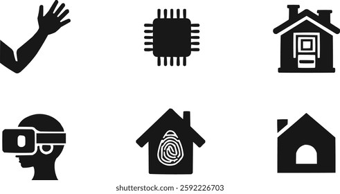 AI and Technology Icon Set  Futuristic Digital Innovation and Automation