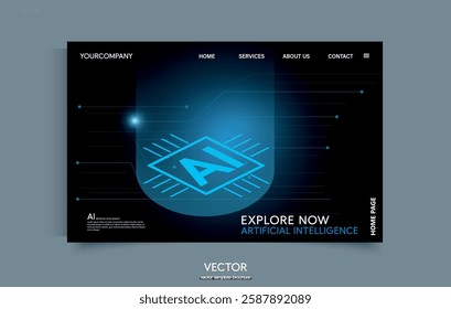 Ai technology innovation. Artificial Intelligence ,AI chipset on circuit board, futuristic Technology Concept.