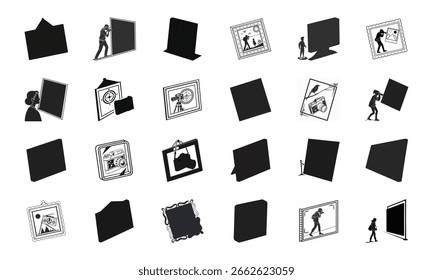 Conjunto de iconos de Tecnología e innovación de IA: Paquete de Vector de inteligencia artificial, red neuronal, automatización, aprendizaje automático, ciberseguridad y comunicación

