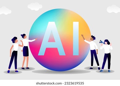 Tecnología de IA innovadoras aplicaciones de infografía vectorial. Inteligencia artificial, aprendizaje automático, ciencia de datos y concepto de computación cognitiva.