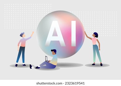 Tecnología de IA innovadoras aplicaciones de infografía vectorial. Inteligencia artificial, aprendizaje automático, ciencia de datos y concepto de computación cognitiva.