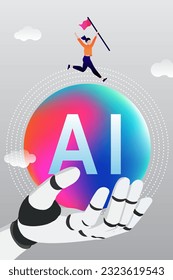 Tecnología de IA innovadoras aplicaciones de infografía vectorial. Inteligencia artificial, aprendizaje automático, ciencia de datos y concepto de computación cognitiva.