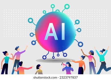 Tecnología de IA innovadoras aplicaciones de infografía vectorial. Inteligencia artificial, aprendizaje automático, ciencia de datos y concepto de computación cognitiva.