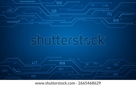 ai technology line circuit board blue background. Artificial Intelligence infrastructure semiconductor data texture. vector illustration fantastic technology. 