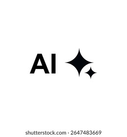 AI technology logo icon isolated on white background