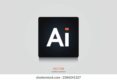 AI Technology Logo Minimalist Vector Icon for Branding. Tech-Inspired AI Icon with Contemporary Aesthetic