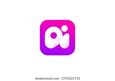 KI-Technologie Logo Monogramm App-Symbol für Chatbot-Assistent, Startup-Software digitales Branding. Futuristische KI-Tech-Symbole für mobile UI, Web-Interface-Tasten. Vektorgrafik