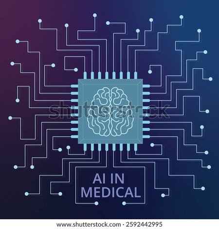 AI technology in medical background vector digital transformation concept