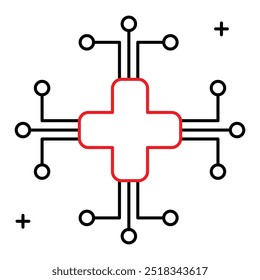 AI Technology in Medical Innovation Vector Icon Design, medical innovation, healthcare, medical AI, healthcare automation