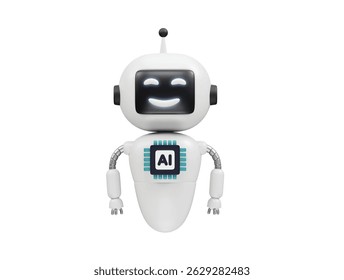 Tecnología de IA Robot 3D Icono ilustración render. Icono de robótica ilustración render.