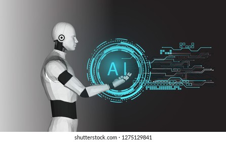 
AI technology robot background vector illustration