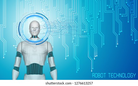 AI technology robot background vector illustration