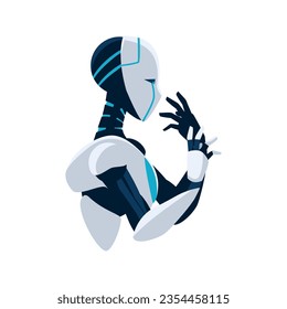 AI technology robot side view icon isolated