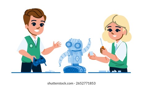 ai tecnologia robótica escola educação vetor. código de tronco, inovação de automação, algoritmos de engenharia ai tecnologia robótica escola educação personagem.
