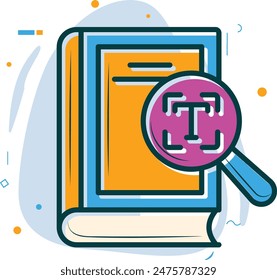 AI Text Book Readers Model concept, literature review tools vector icon design, Artificial general intelligence symbol, Natural Language Processing sign, Machine and Deep Learning stock illustration