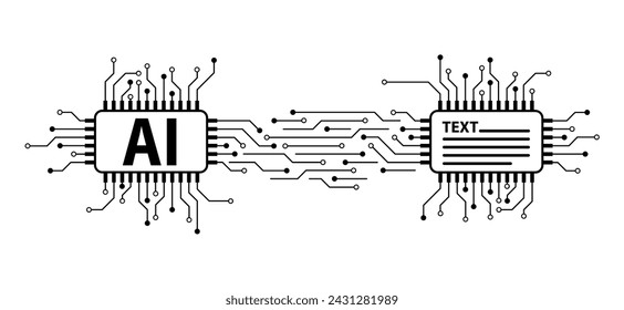 AI text generator. Artificial intelligence AI pictogram. Technology related to artificial intelligence, computers and systems that are intelligent, graphic of robot. ai generated logo or symbol. 