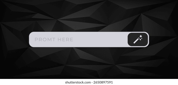 Ai text input bar for entering commands or prompts with a minimal and user-friendly design.