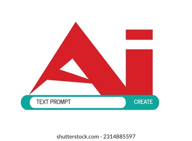 AI Text Prompt User interface concept. Editable Clip Art.