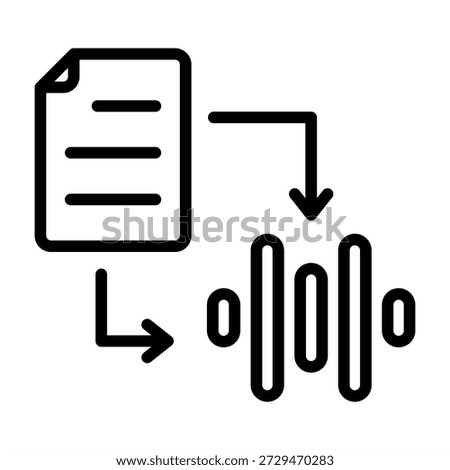 Ai Text To Speech Icon - Black Outline Icons Style For Artificial Intelligence and AI Technology