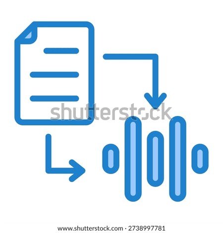 Ai Text To Speech Icon With Blue Color For Artificial Intelligence and AI Technology
