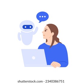 AI that answers questions. Illustration material of AI that assists as an assistant.