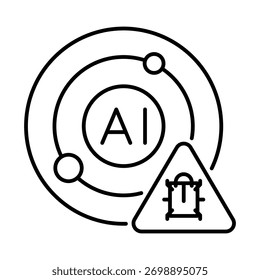 Detecção de ameaças de IA - Identificando e respondendo a ameaças à segurança cibernética com sistemas de detecção e prevenção baseados em IA. Vetor editável.
