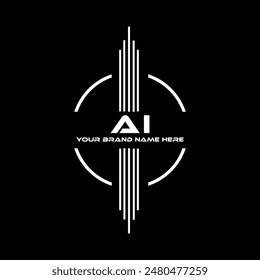 AI three letter modern logo design on black color background
