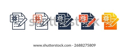 Ai To-Do List icon set multiple style collection