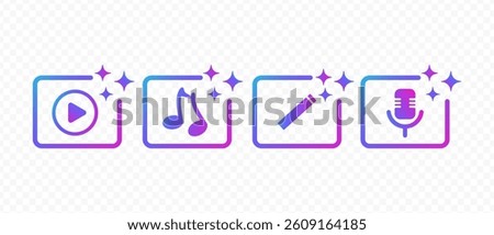 Ai tools. Ai assistant. Prompt generate. Generation Ai video, voice and music. Logo or icon Artificial intelligence. Neural network for video and music creation.