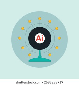 AI Herramientas Tecnología Iconos Vectoriales Set Flat Style