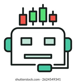 AI Trading Bot Head vector concept colored icon or design element