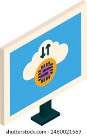 AI trained models ping the satellites devices isometric concept, centralized data repository or data lake vector de Artificial general intelligence Natural Language Processing Machine Deep