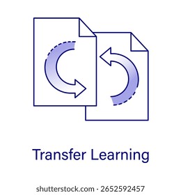 AI Transfer Learning Vector – Deep Learning, Model Efficiency, Reuse Trained Models, Pretrained Network, Neural Transfer